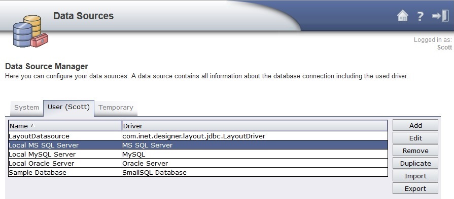 Data Source Manager